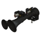 Kleinn Dual Train Horns for 2020-2024 GLADIATOR - JT-220 Horns, Air Model 220, Train/Trumpet Style, Max 175 psi Input, 154.2 dB at 150 psi, Vortex 4 Solenoid, 12 V, High Impact ABS, Black, Jeep, Kit thumbnail 1