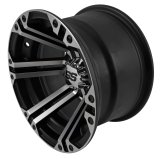 ITP SS212 Black Machined Alloy Wheels 12x7 Wheel, SS212, Aluminum, Machined, Accents, 12 in. x 7.0 in., 4 x 110mm Bolt Circle, 2.00 in. Backspace, Each thumbnail 1