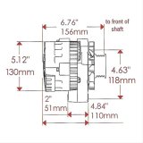 Powermaster Street Alternators 474611 Alternator, Internal Regulator, 140 Amp, Natural, Left Offset, GMC, Chevy, Oldsmobile, Pontiac, Each thumbnail 6