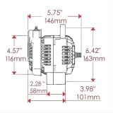 Powermaster XS Volt Alternators 8138 Alternator, Volt, Black, 100 Amp, 12/16 V, Denso, 110mm, Each thumbnail 2