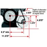 Powermaster Alternator Brackets 890 Bracket, Billet Aluminum, Polished, Block Mount, Short Water Pump, Chevy, Big Block, Each thumbnail 2