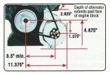 Powermaster Alternator Brackets 890 Bracket, Billet Aluminum, Polished, Block Mount, Short Water Pump, Chevy, Big Block, Each thumbnail 4