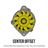 Powermaster XS Volt Alternators 578018 Alternator, Volt, 12/14/16 V, 140 amps, Black Powdercoated, Serpentine Pulley, Center Offset, Oldsmobile, Pontiac, Each thumbnail 1