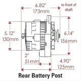 Powermaster XS Volt Alternators 578018 Alternator, Volt, 12/14/16 V, 140 amps, Black Powdercoated, Serpentine Pulley, Center Offset, Oldsmobile, Pontiac, Each thumbnail 4