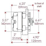 Powermaster Retro Alternators 67127 Alternator, Retro, GM 10si, 12 V, 100 amps, Polished, V-belt Pulley, Buick, Cadillac, Chevy, Olds, Pontiac thumbnail 7