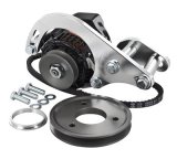 Powermaster Alternator Brackets 8-895-1 Alternator-Bracket Kit With 75A Black Hardcoat Anodized V grv Pulleys Low Mount for Chevy Big Block Mounts on Either Side thumbnail 1