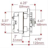 Powermaster Street Alternators 17294 Alternator, Internal Regulator, 100 Amp, Chrome Plated, Buick, Oldsmobile, Pontiac, Chevy, GMC, Each thumbnail 4