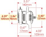 Powermaster Race Alternators 8162 Alternator, Internal Regulator, 55 Amp, Black, Race, Each thumbnail 3