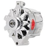 Powermaster Street Alternators 8-37141 Alternator, Internal Regulator, 150 Amp, V-Belt Pulley, Chrome Plated, Ford, Lincoln, Mercury, Each thumbnail 2