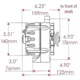 Powermaster Race Alternators 8-47100 Alternator, Internal Regulator, 100 Amp, Natural, Ford, Jeep, Mercury, Each thumbnail 4