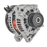 Powermaster High-Amp Alternators for 2011-2017 MUSTANG - 41625 Alternator, High-Amp, 245 amp, 12 V, Serpentine, Natural, Finish, Denso Case, Internal Regulator, Ford, Modular V8, Each thumbnail 2
