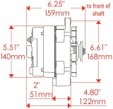 Powermaster Retro Alternators 7102 Alternator, External Regulator, 70 Amp, Natural, Buick, Oldsmobile, Pontiac, Chevy, GMC, Each thumbnail 5