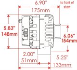 Powermaster High-Amp Alternators for 1997-2014 CORVETTE - 48969 Alternator, High-Amp, 220 Amps, Natural, Chevy, Each thumbnail 3