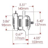 Powermaster XS Volt Alternators 8188 Alternator, Denso, Internal Regulator, 75 Amp, Black, Adjustable Voltage, Each thumbnail 4