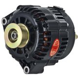 Powermaster Street Alternators 582478 Alternator, Alternator, GM AD230 Case Style, 12/14/16V, 165 amps, Satin Black, Serpentine Pulley, Each thumbnail 1