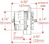 Powermaster Race Alternators 8062 Alternator, Internal Regulator, 100 Amp, Black, Buick, Oldsmobile, Pontiac, Chevy, GMC, Each thumbnail 4