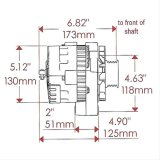 Powermaster Street Alternators 378611 Alternator, Internal Regulator, 140 Amp, Chrome Plated, Chevy, GMC, Pontiac, Each thumbnail 7