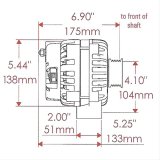 Powermaster Street Alternators 58247 Alternator, Street, 165 Amps, Black Powdercoated Finish, Serpentine, Cadillac, Chevy, GMC, Each thumbnail 3