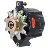 Powermaster Street Alternators 8-57108 Alternator, Alternator, Ford Style, 12/14/16V, 100 amps, Black, Serpentine Pulley, Each thumbnail 1