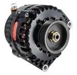 Powermaster XS Volt Alternators 582378 Alternator, High-Amp, GM AD244, 12 V, 220 amps, Gloss Black Powdercoated, Serpentine Pulley, Newly Designed Voltage Regulator, Chevrolet, Each thumbnail 1