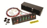 Painless Performance Switch Panels 50202 Panel, Aluminum, Black, 10.75 in. Wide, 3 in. Tall, Lighted, 8 Rocker Switches, Each thumbnail 1
