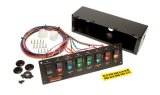 Painless Performance Switch Panels 50202 Panel, Aluminum, Black, 10.75 in. Wide, 3 in. Tall, Lighted, 8 Rocker Switches, Each thumbnail 2