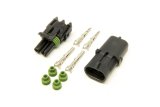 Painless Performance Weatherpack Connectors 70402 Connectors, 2-Wire Kit, Plastic, Black, Kit thumbnail 1