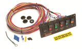 Painless Performance Switch Panels 50406 Panel, Aluminum, Black, 8.25 in. Wide, 3 in. Tall, Lighted, 6 Rocker Switches, Each thumbnail 1