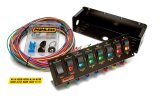 Painless Performance Switch Panels 50303 Panel, Aluminum, Black, 10.62 in. Wide, 3 in. Tall, Fused, Lighted, 8 Rocker Switches, Each thumbnail 2