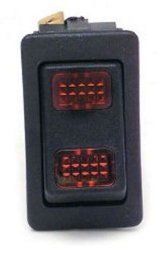 Painless Performance Replacement Rocker Switches 80403 Switch, Rocker, Constant, Universal, Plastic, Black, 15 Amps, Red Light, Each thumbnail 2