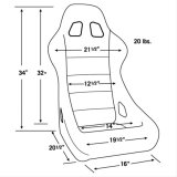 Procar Pro Sports 1790 Fixed Back Black Velour Seat 80-1790-61 Seat, Pro-Sport Series 1790, Velour, Each thumbnail 2