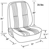 Procar Lowback Series 1400 None Seat 80-1400-99L Seat, Pro-90 1400, Driver Side, Lever Recline Style, Bare Seat, No Covers, Each thumbnail 2