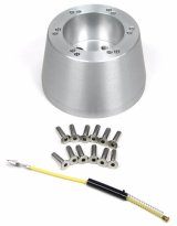 ididit Steering Wheel Adapters 2202320030 Adapter, Billet Aluminum, Brushed, fits 6-Bolt Momo Wheel, Each thumbnail 1