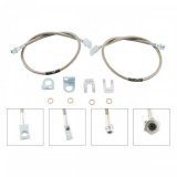 M.O.R.E. Brake Hoses, Individual SBL28F 1976-2006 CJ, YJ, TJ, XJ, MJ, LJ DOT Stainless Braided Lines 28" Long Frt.Line thumbnail 1