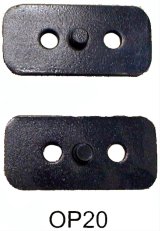 M.O.R.E. Leaf Spring Mounts OP20 Mounts, 2.0 in. Width, Offset Design, Steel, Black, Jeep, Pair thumbnail 1