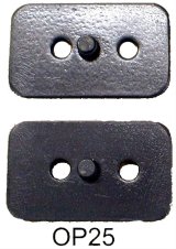 M.O.R.E. Leaf Spring Mounts OP25 Mounts, 2.5 in. Width, Offset Design, Steel, Black, Jeep, Pair thumbnail 1