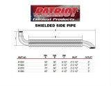 Patriot Side Exhaust H1070 Exhaust, Pipes, Shielded, Steel, Chrome, 2 in. Inlet, 70 in. Length, Universal, Pair thumbnail 1