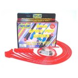 Taylor Spiro-Pro Race-Fit Spiro-Wound Core Spark Plug Wire Sets 76228 Wires, Race-Fit, 8mm, Red, 90 Degree Boots, Chevy, Small Block, Set thumbnail 2