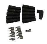 Taylor Spark Plug Boot and Terminal Kits 46052 Distributor Boots Terminals, Black, LT1 180 Degree Boots, 8mm, Set of 10 thumbnail 1