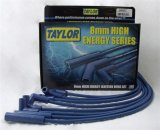 Taylor High Energy Spark Plug Wire Sets 64607 Wires, Hi-Energy, RFI Suppression, 8mm, Blue, 90/180 Degree Boots, GM, V8, Set thumbnail 3