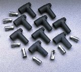Taylor Distributor and Coil Boot Terminal Kits 46055 Boots Terminals, Black, HEI, 90 Degree Boots, 8mm, Set of 9 thumbnail 3