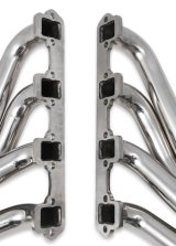 Flowtech SBF Turbo Headers 12168FLT Headers, Turbo, Down and Forward, Stainless Steel, Polished, 1 7/8 in. Primary, Ford, Small Block Windsor, Pair thumbnail 1