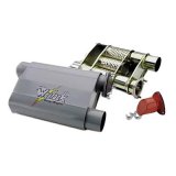 Flowtech Warlock Bypass Series Steel 2.5 Inch Muffler 50552FLT Muffler, Warlock, 2 1/2 in. Inlet/Dual 2 1/2 in. Outlet, Steel, Gray, Each thumbnail 3