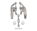 Flowtech Headers 11570FLT Headers, Turbo, Up and Forward, 304 Stainless Steel, Polished, 1.750 in. Primary, 2.50 in. V-Band Collector, Chevrolet, Small Block Gen I, Pair thumbnail 1