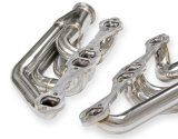 Flowtech Headers 11570FLT Headers, Turbo, Up and Forward, 304 Stainless Steel, Polished, 1.750 in. Primary, 2.50 in. V-Band Collector, Chevrolet, Small Block Gen I, Pair thumbnail 2