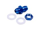 Jaz Products Fuel Cell Fast Flow Fittings 832-108-11 Bulkhead Fitting, Straight, Aluminum, Blue Anodized, -8 AN Male Threads, Bulkhead Nut, Each thumbnail 3