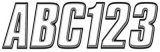 Hardline Products Factory Matched Series 800 Decals WHBLK800 Decals, 800, Number/Letter Combos, Vinyl, White/Black, 2 in Width, 3 in Length, Kit thumbnail 1