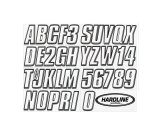 Hardline Products Factory Matched Series 800 Decals WHBLK800 Decals, 800, Number/Letter Combos, Vinyl, White/Black, 2 in Width, 3 in Length, Kit thumbnail 2