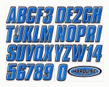 Hardline Products Factory Matched Series 800 Decals BLBLK800 Decals, 800, Number/Letter Combos, Vinyl, Blue/Black, 2 in Width, 3 in Length, Kit thumbnail 2