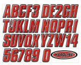 Hardline Products Factory Matched Series 800 Decals REBLK800 Decals, 800, Number/Letter Combos, Vinyl, Red/Black, 2 in Width, 3 in Length, Kit thumbnail 2